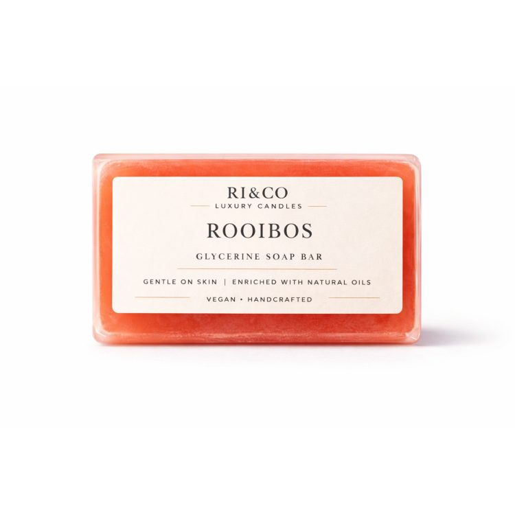 RI&CO Luxury Candles Rooibos glycerine soap bar with minimalist cream label